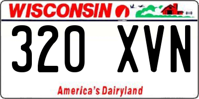 WI license plate 320XVN