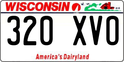 WI license plate 320XVO