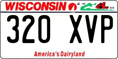 WI license plate 320XVP