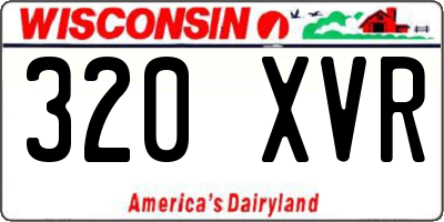 WI license plate 320XVR