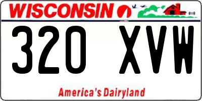 WI license plate 320XVW