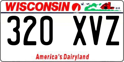 WI license plate 320XVZ