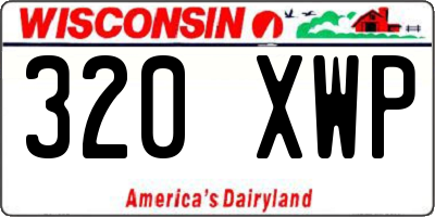 WI license plate 320XWP
