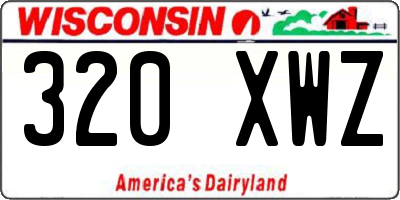 WI license plate 320XWZ