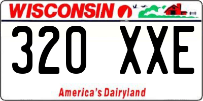 WI license plate 320XXE