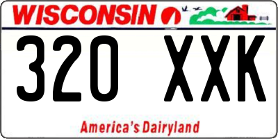 WI license plate 320XXK