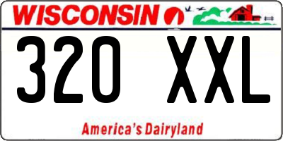 WI license plate 320XXL