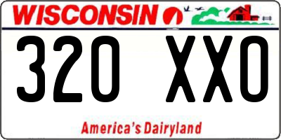 WI license plate 320XXO