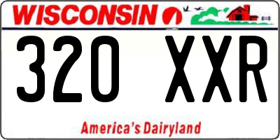 WI license plate 320XXR