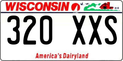 WI license plate 320XXS