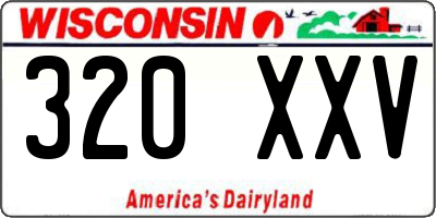 WI license plate 320XXV