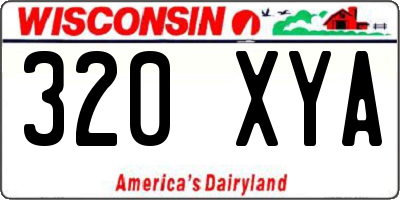 WI license plate 320XYA