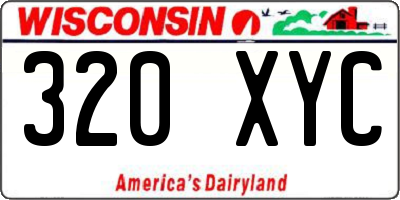 WI license plate 320XYC