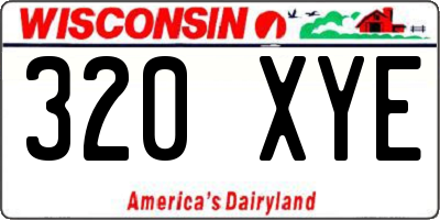 WI license plate 320XYE