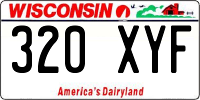 WI license plate 320XYF