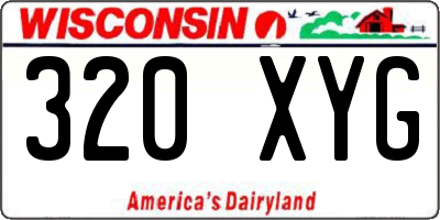 WI license plate 320XYG
