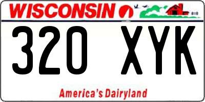 WI license plate 320XYK