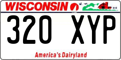 WI license plate 320XYP