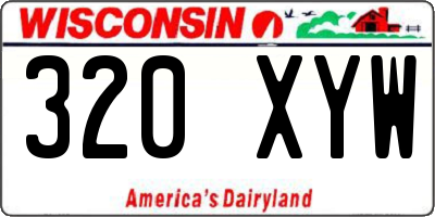 WI license plate 320XYW