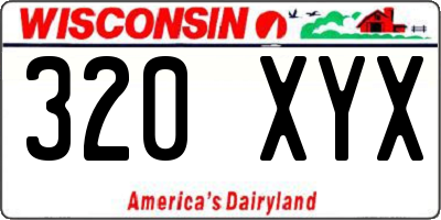 WI license plate 320XYX