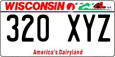 WI license plate 320XYZ