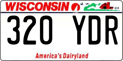WI license plate 320YDR