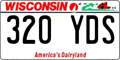 WI license plate 320YDS