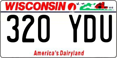 WI license plate 320YDU
