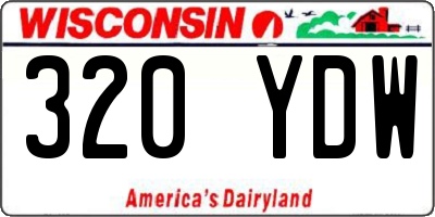 WI license plate 320YDW