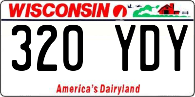WI license plate 320YDY