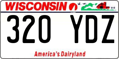 WI license plate 320YDZ