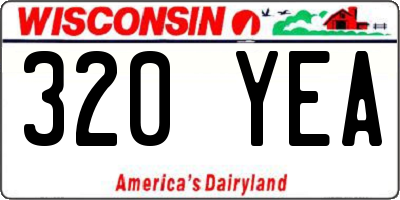 WI license plate 320YEA