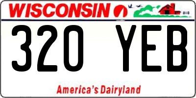 WI license plate 320YEB