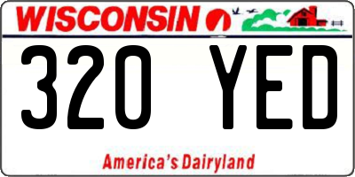 WI license plate 320YED