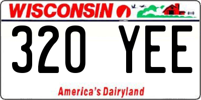 WI license plate 320YEE