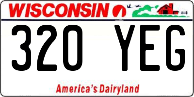 WI license plate 320YEG