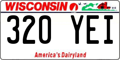 WI license plate 320YEI