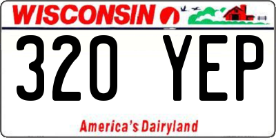 WI license plate 320YEP