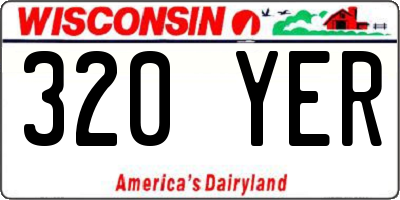 WI license plate 320YER