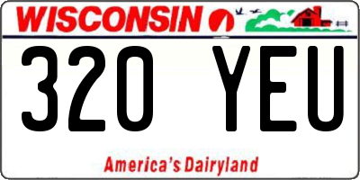 WI license plate 320YEU