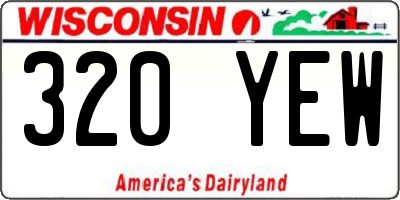 WI license plate 320YEW
