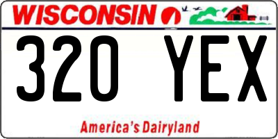 WI license plate 320YEX