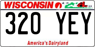 WI license plate 320YEY