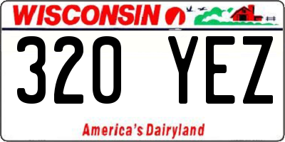 WI license plate 320YEZ