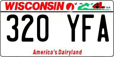 WI license plate 320YFA