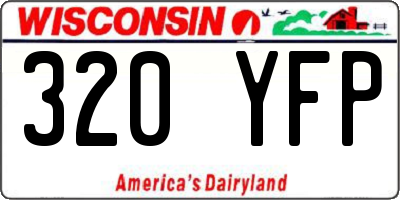 WI license plate 320YFP