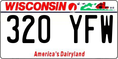 WI license plate 320YFW