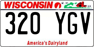 WI license plate 320YGV