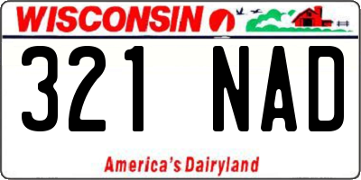 WI license plate 321NAD