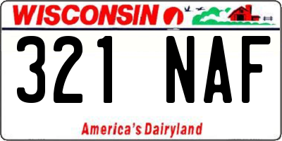 WI license plate 321NAF